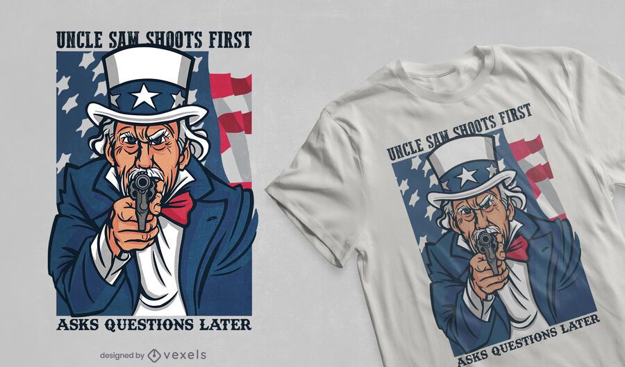 Uncle sam shoots t-shirt design Uncle sam shoots t-shirt design
