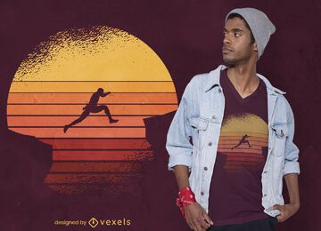 Jumping man retro t-shirt design Jumping man retro t-shirt design