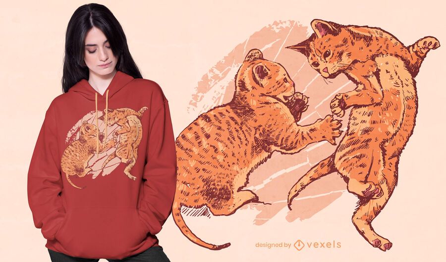 Design de camisetas divertidas para gatinhos Design de camisetas divertidas para gatinhos