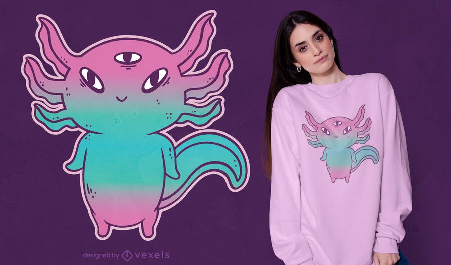 Design fofo de camiseta axolotl Design fofo de camiseta axolotl