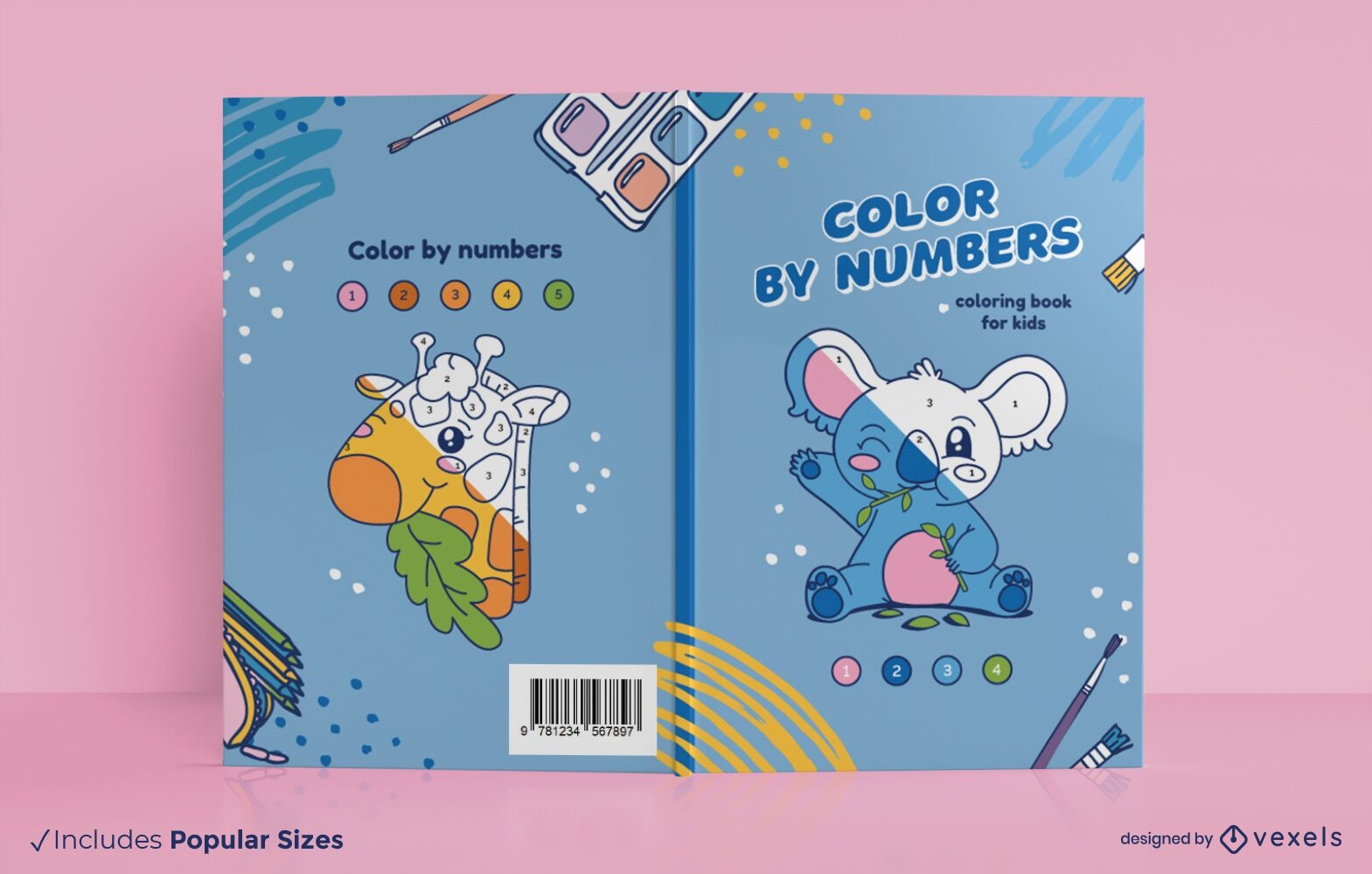 Color by numbers book cover design