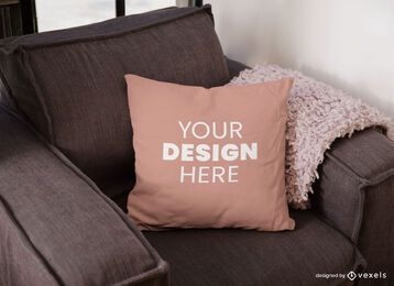 Diseño de maqueta de almohada de sofá
