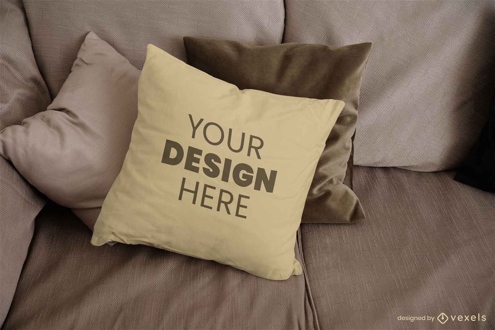 Design de maquete de almofada de sofá
