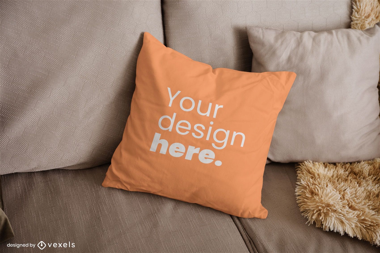 Couch throw pillow mockup design