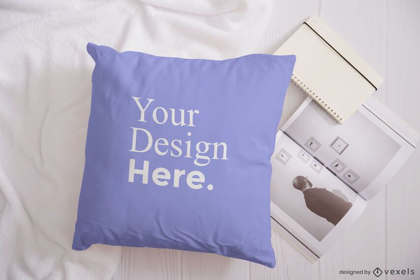 Pillow magazine mockup composition Pillow magazine mockup composition