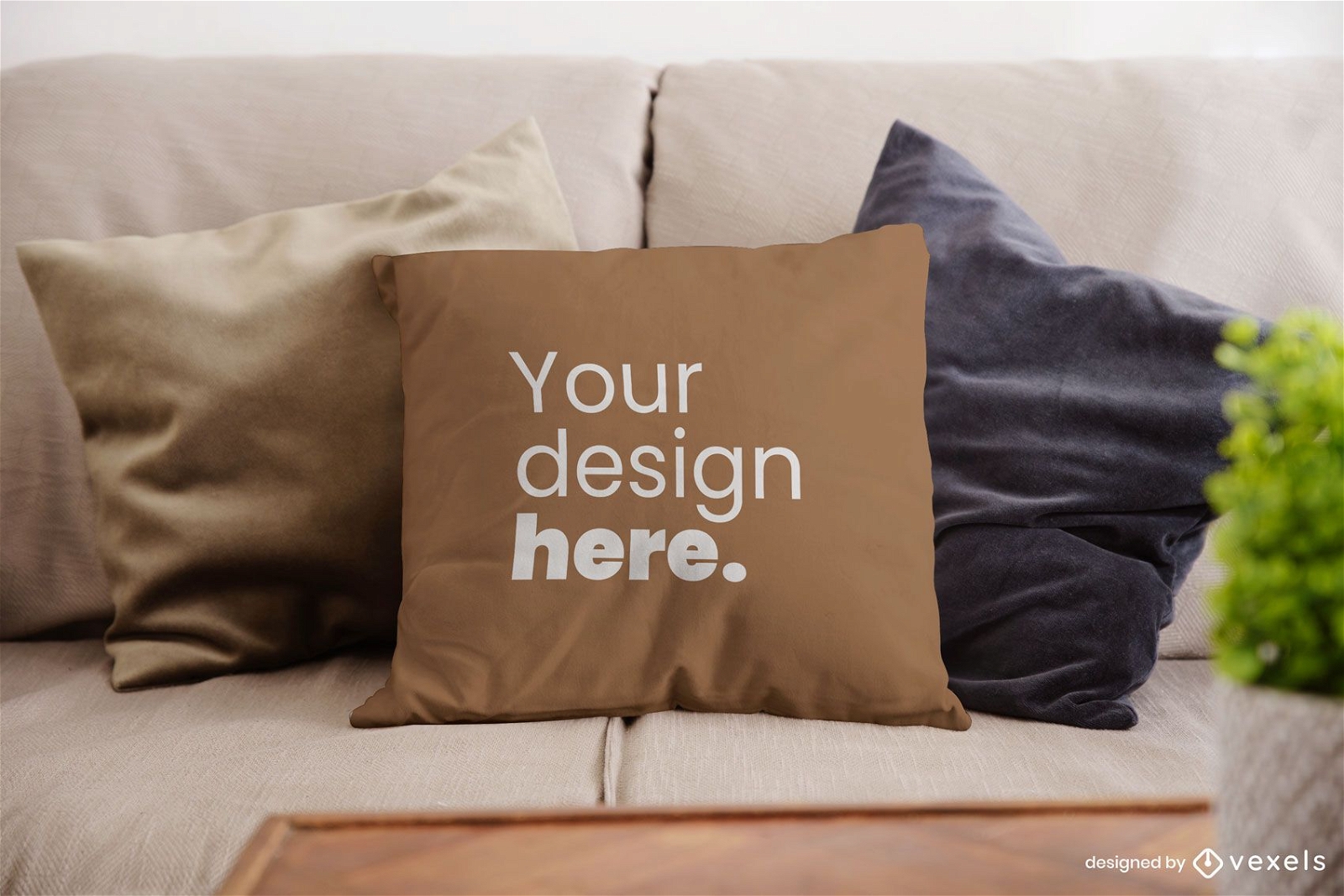 Couch throw pillow mockup design psd