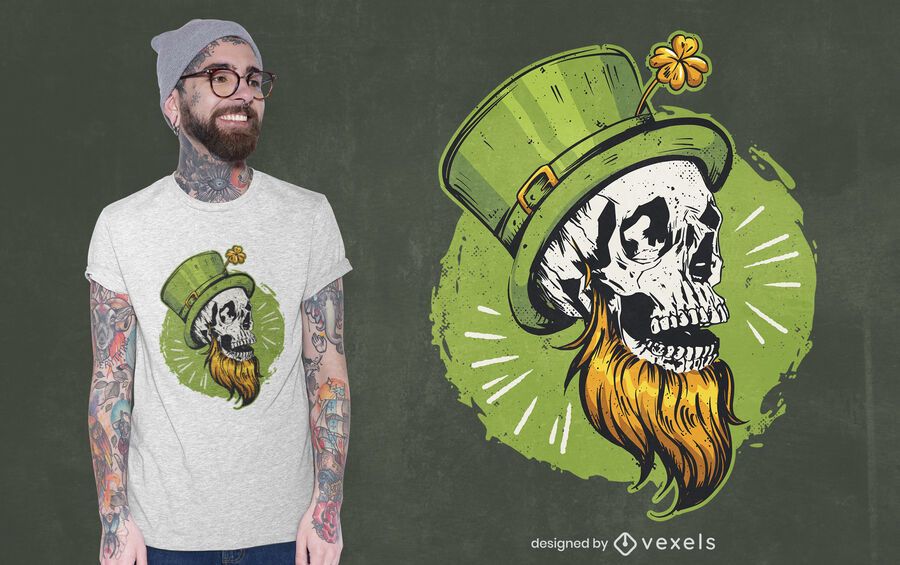 Design da camiseta com o crânio de São Patrício Design da camiseta com o crânio de São Patrício