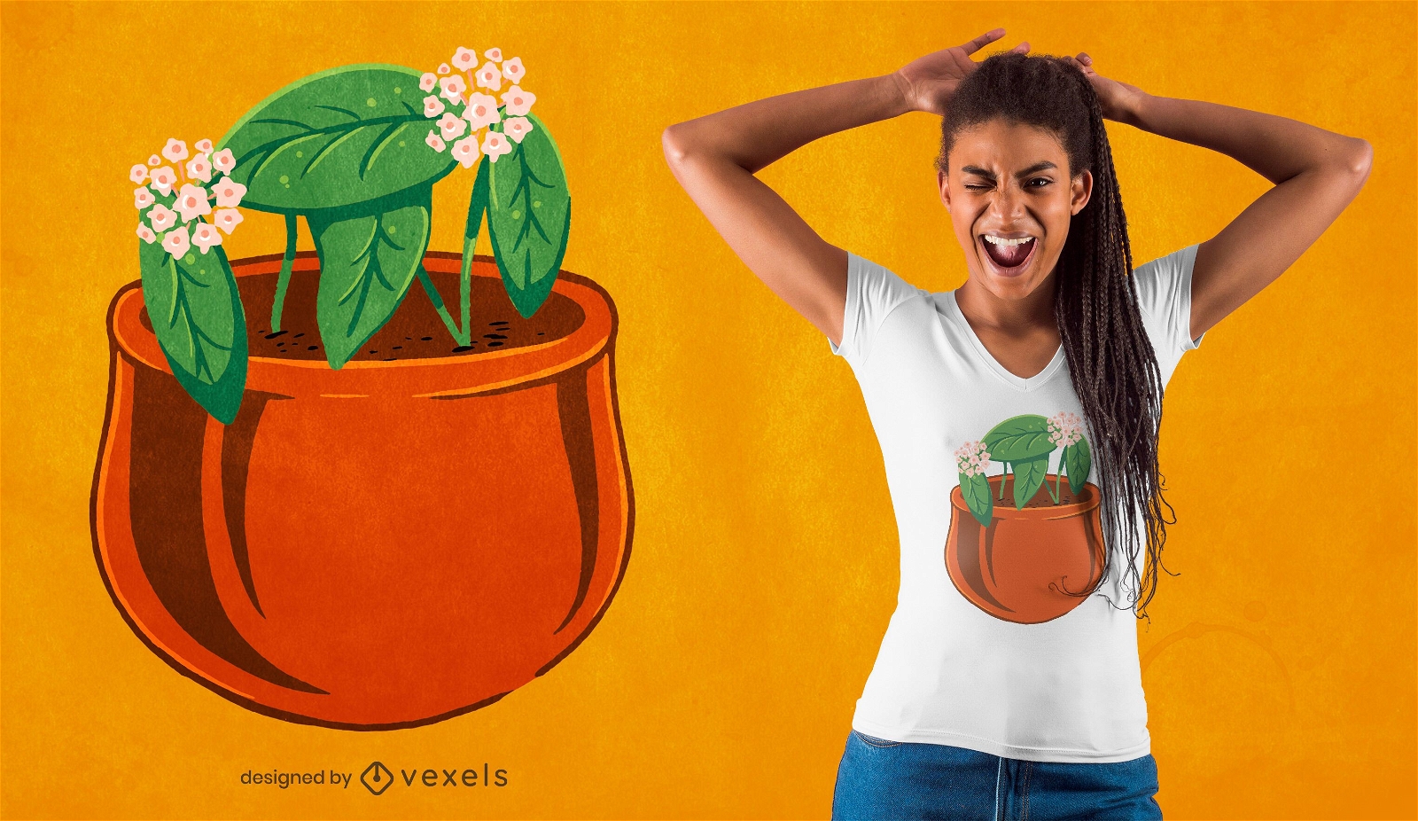 Design de camiseta com planta Hoya carnosa