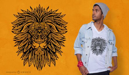 Design de t-shirt de mandala de leão Design de t-shirt de mandala de leão