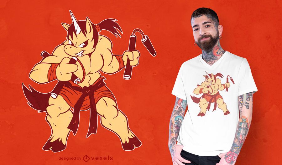 Unicorn ninja t-shirt design Unicorn ninja t-shirt design