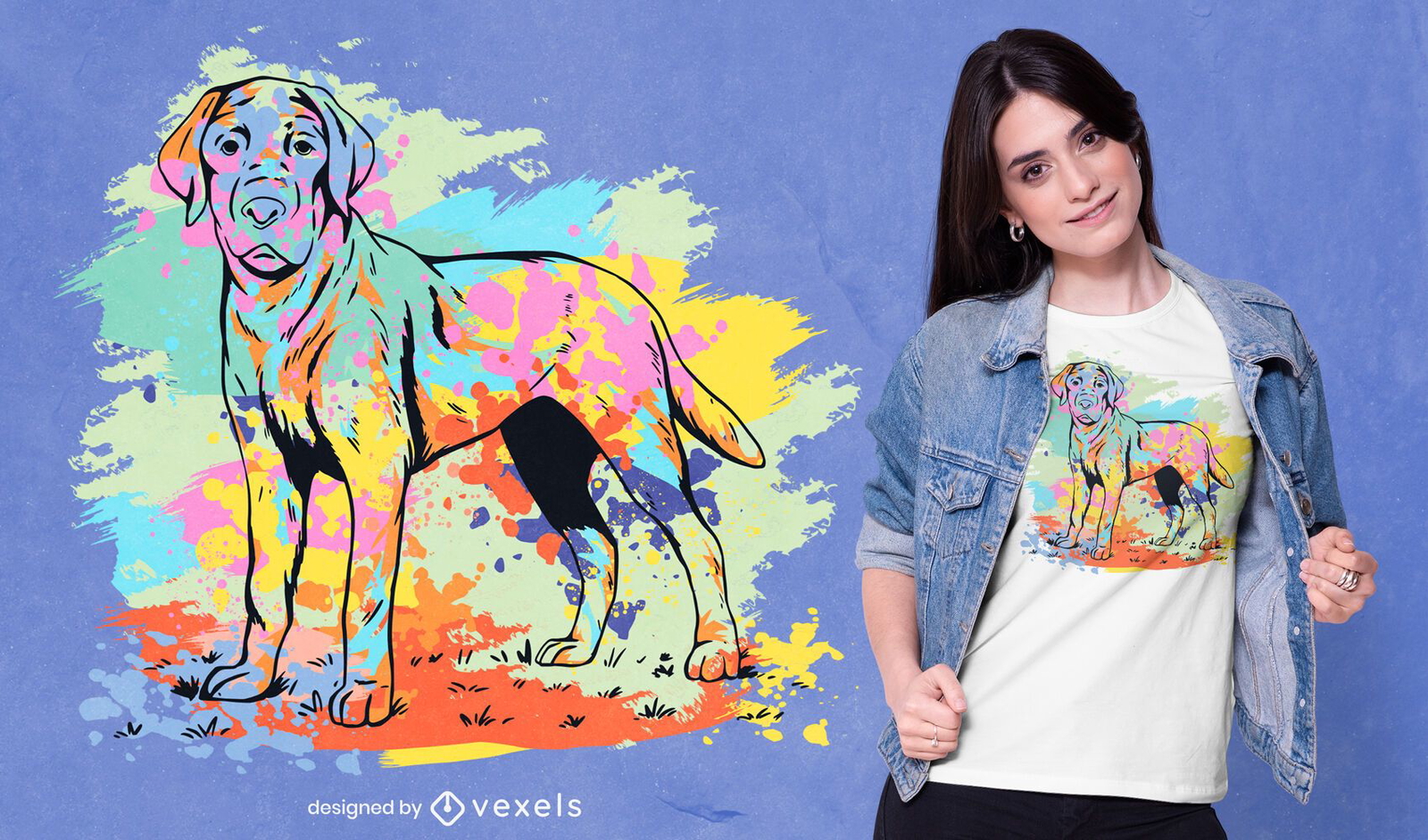 Desenho de t-shirt aquarela Labrador