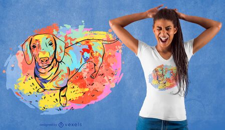 Dackel Aquarell T-Shirt Design Dackel Aquarell T-Shirt Design
