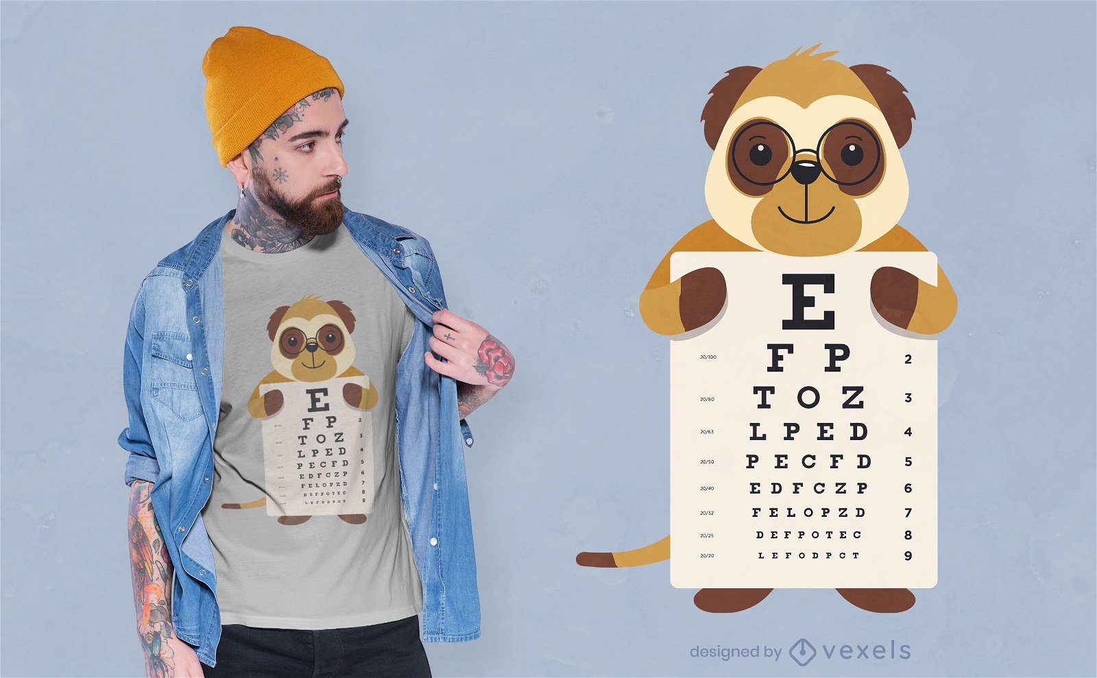 Desenho de camiseta de meerkat com gráfico de olho