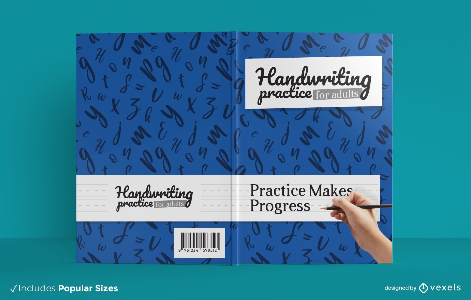 Práctica de escritura a mano diseño de portada de libros para adultos