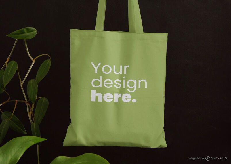 Tote bag leaves mockup design Tote bag leaves mockup design