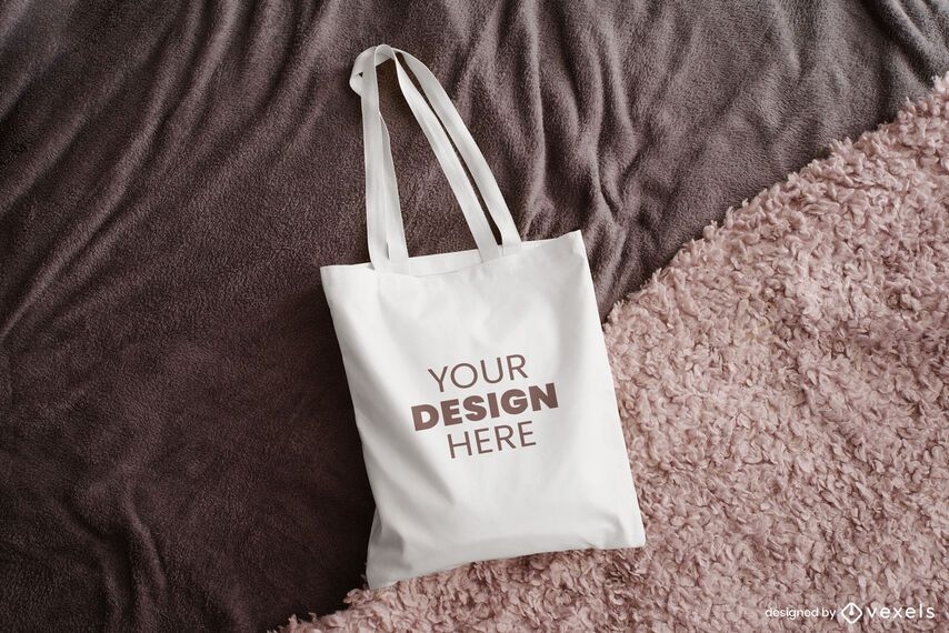 Download Tote Bag Blanket Mockup Design - Vector Download
