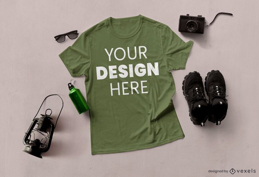 Adventure t-shirt mockup composition Adventure t-shirt mockup composition