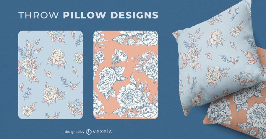 Flowers throw pillow set Flowers throw pillow set