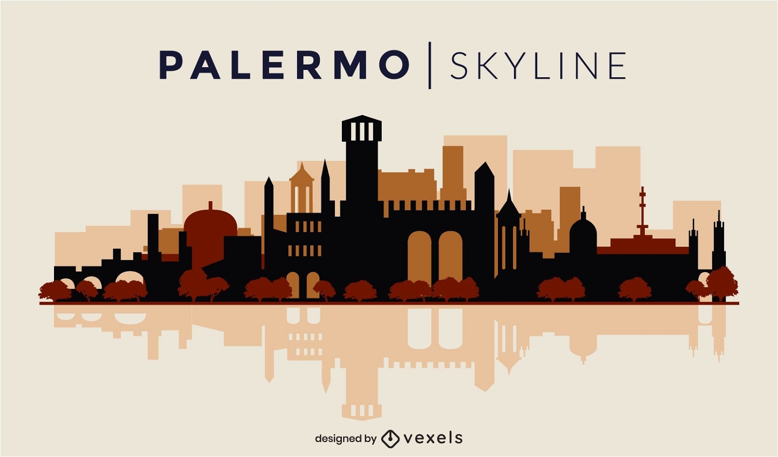 Flache Skyline von Palermo Italien