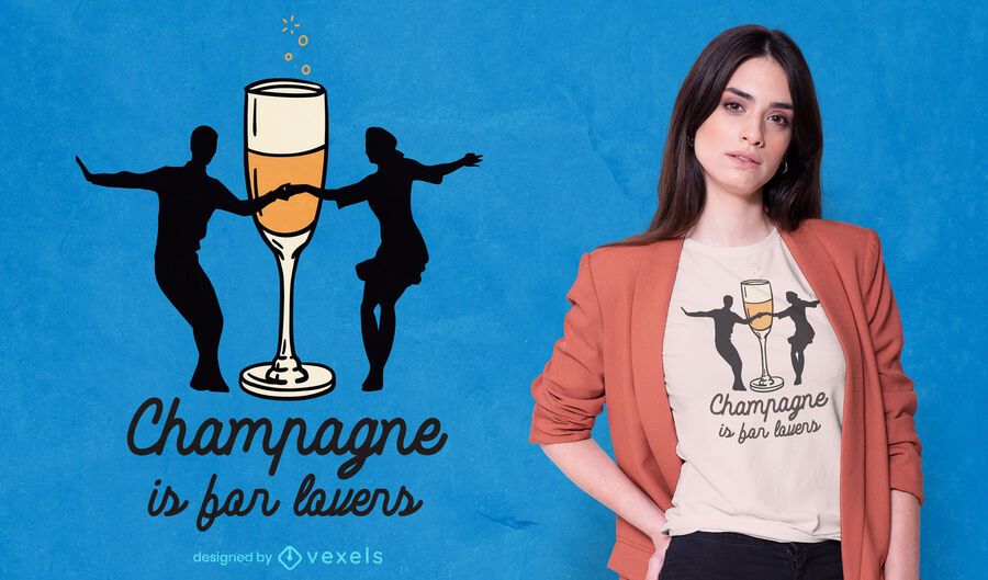 Diseño de camiseta de amantes de champán. Diseño de camiseta de amantes de champán.