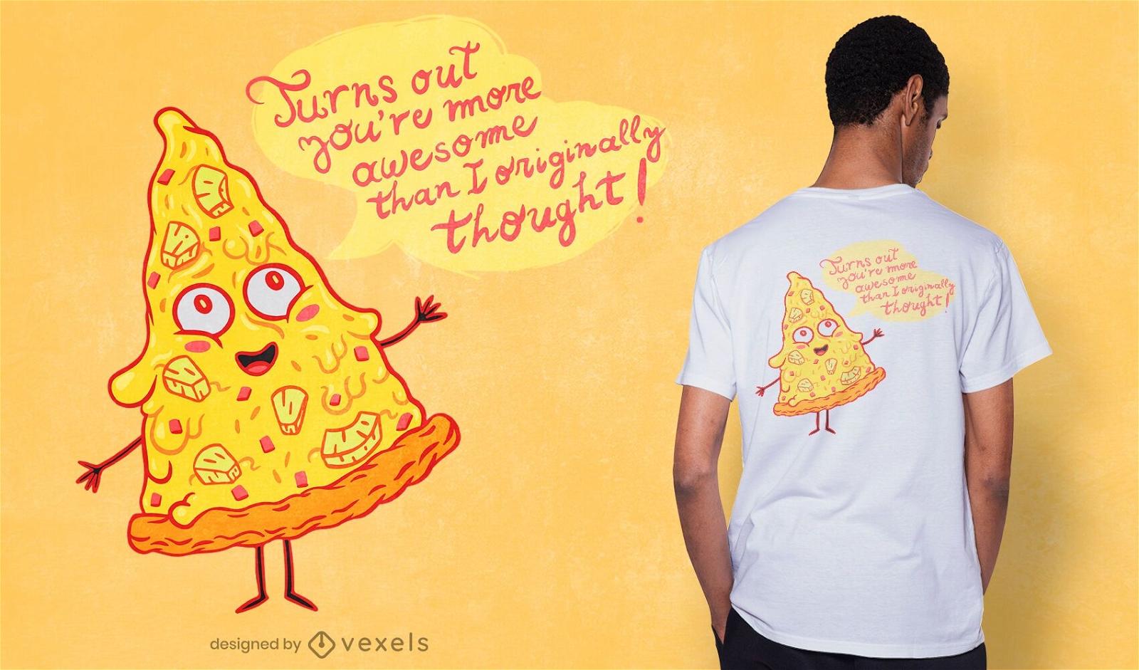 Diseño de camiseta de pizza de piña