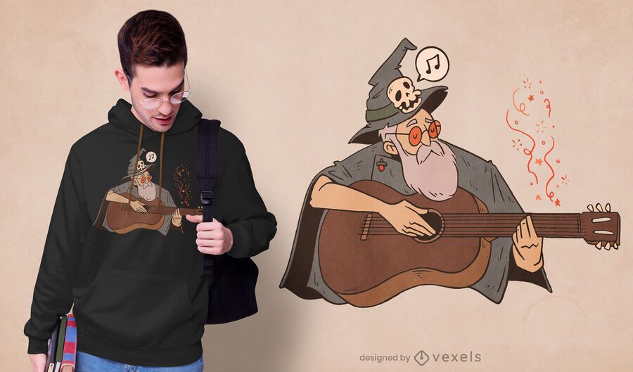 Diseño de camiseta de mago músico Diseño de camiseta de mago músico