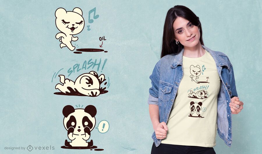 Diseño de camiseta de oso panda polar Diseño de camiseta de oso panda polar