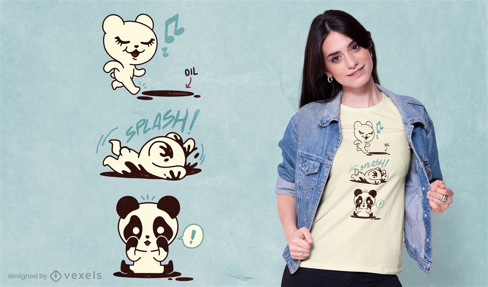 Design de camiseta do urso panda polar