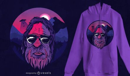 Bigfoot landscape t-shirt design