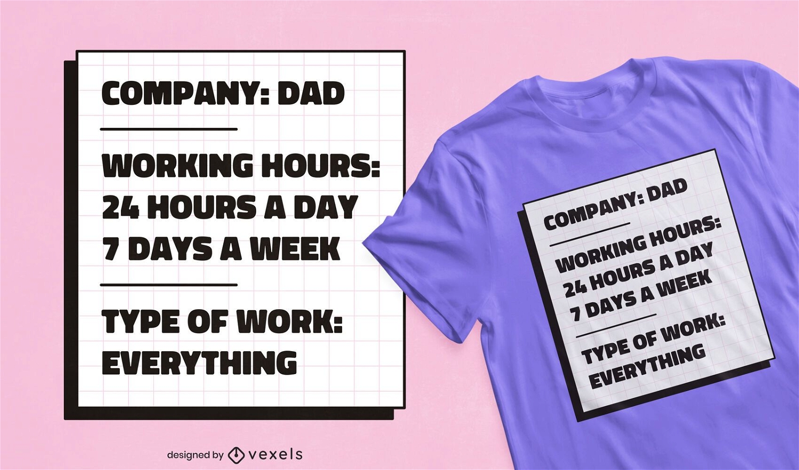 Design de camisetas da empresa do pai