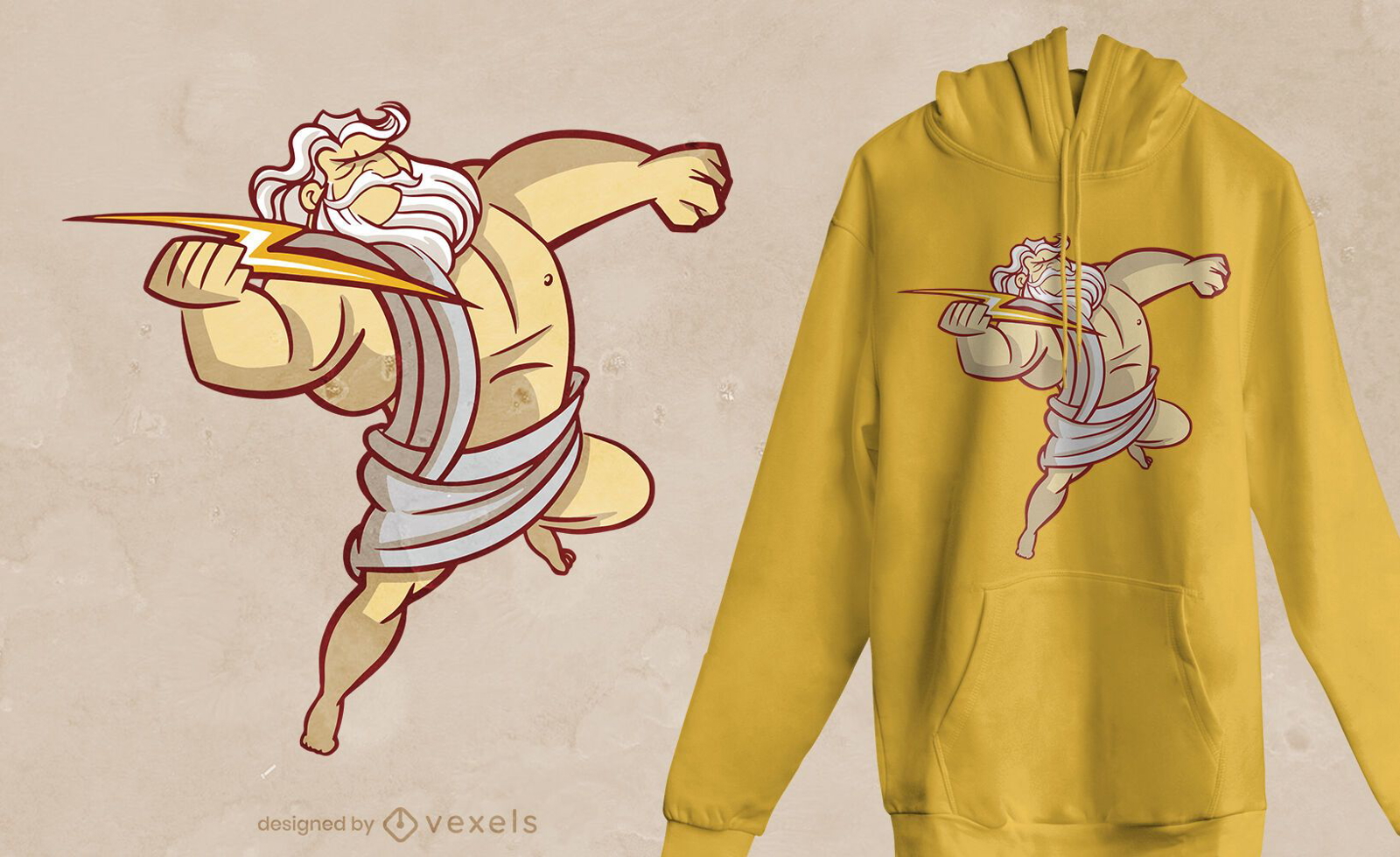 Design de camiseta zeus bolt