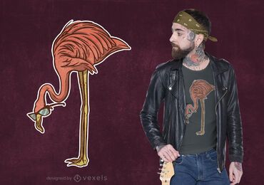 Flamingo Brillen T-Shirt Design