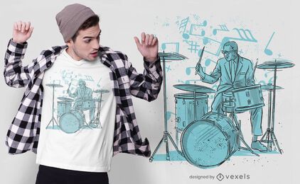Hand-drawn drummer t-shirt design