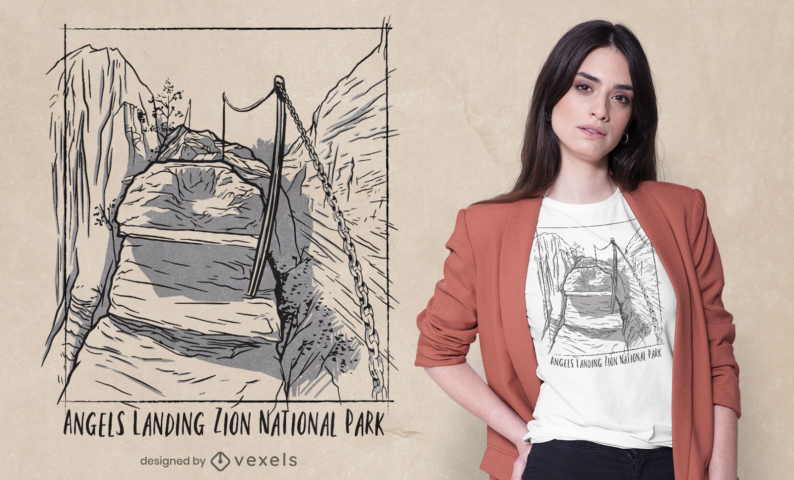 Zion national park usa t-shirt design