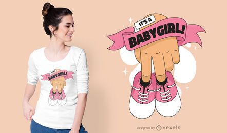 Baby girl shoes t-shirt design