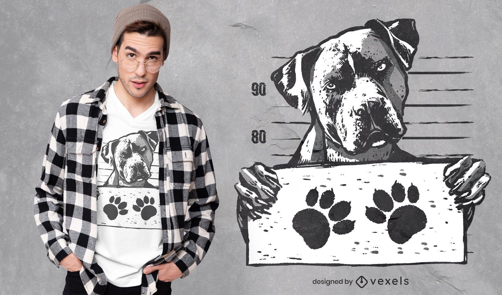 Mugshot dog t-shirt design