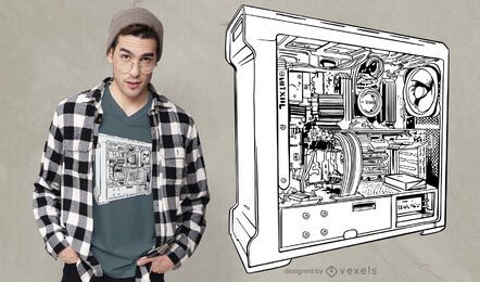 Gamer pc t-shirt design Gamer pc t-shirt design