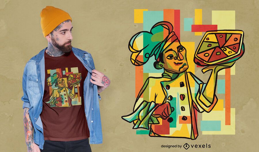 Cubist pizza t-shirt design Cubist pizza t-shirt design