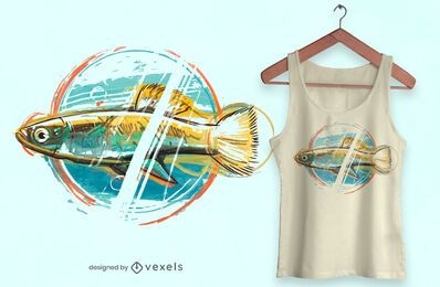 Watercolor fish t-shirt design
