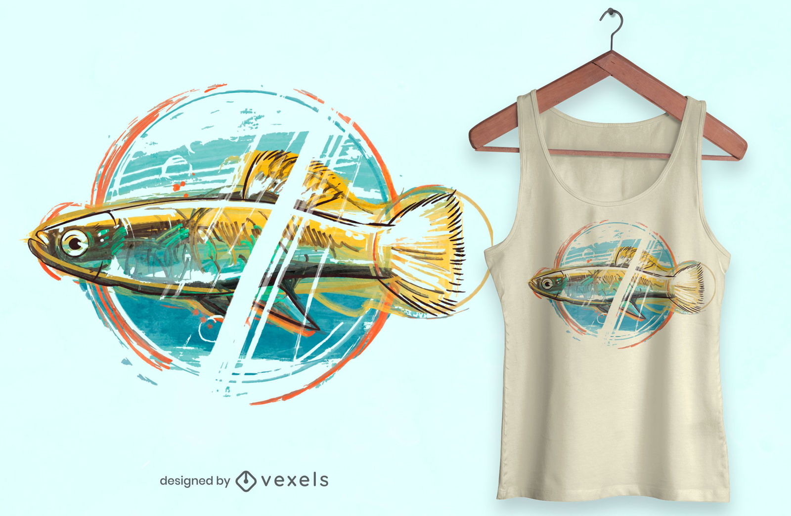 Aquarellfisch-T-Shirt Design