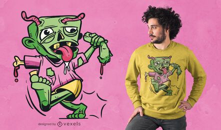 Zombie comic t-shirt design