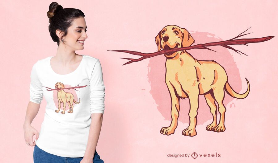 Labrador stick t-shirt design Labrador stick t-shirt design