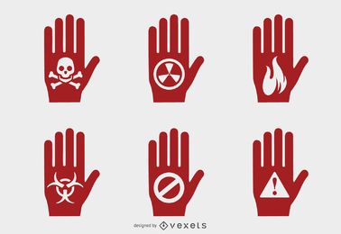 Hand hazard symbols Hand hazard symbols