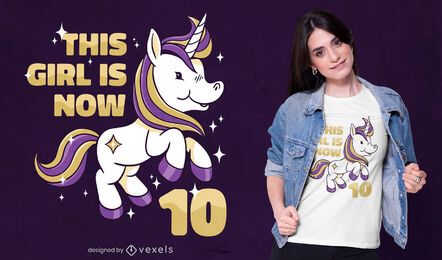 Design de camiseta de aniversário de unicórnio