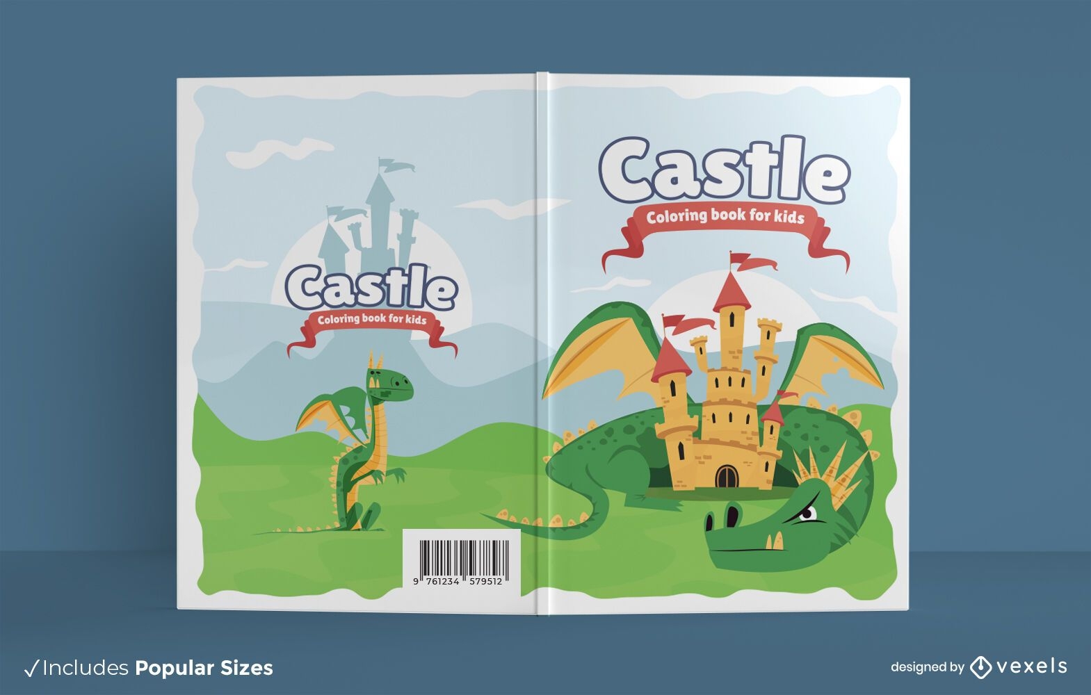 Diseño de portada de libro para colorear de castillo