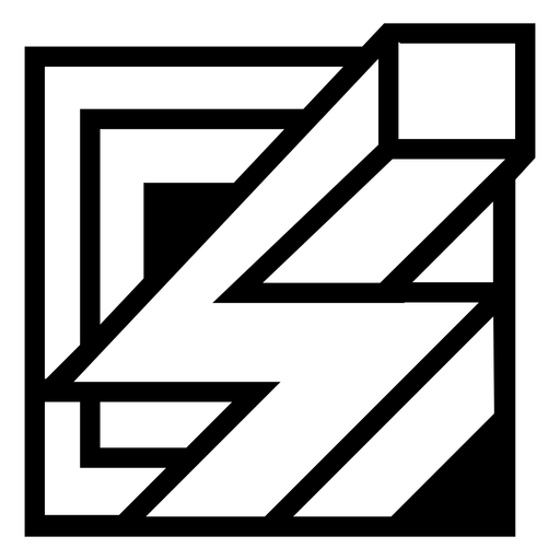 Logotipo abstrato 3d bolt square