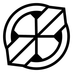Abstraktes Kreiskreuzlogo PNG-Design