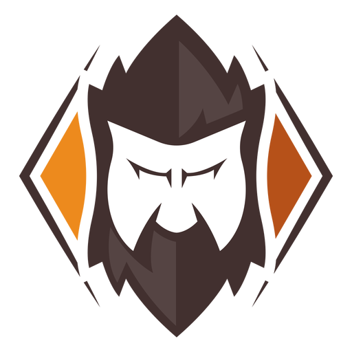 Logotipo da barba de cara zangada Desenho PNG