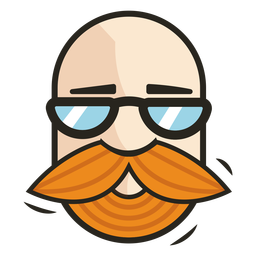 Bald face beard logo PNG Design