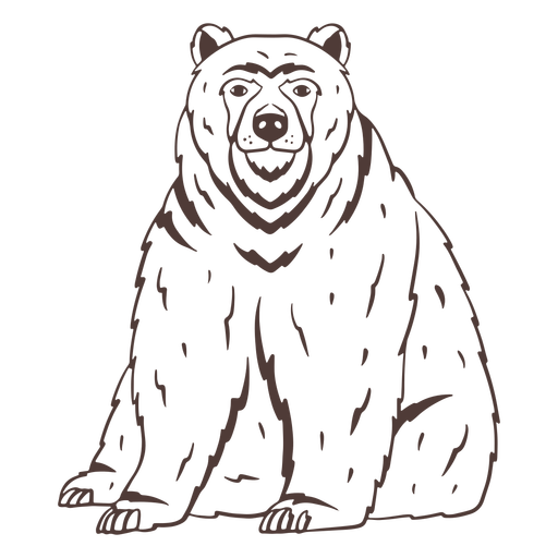 Sitzende Hand des großen Bären sitzend PNG-Design
